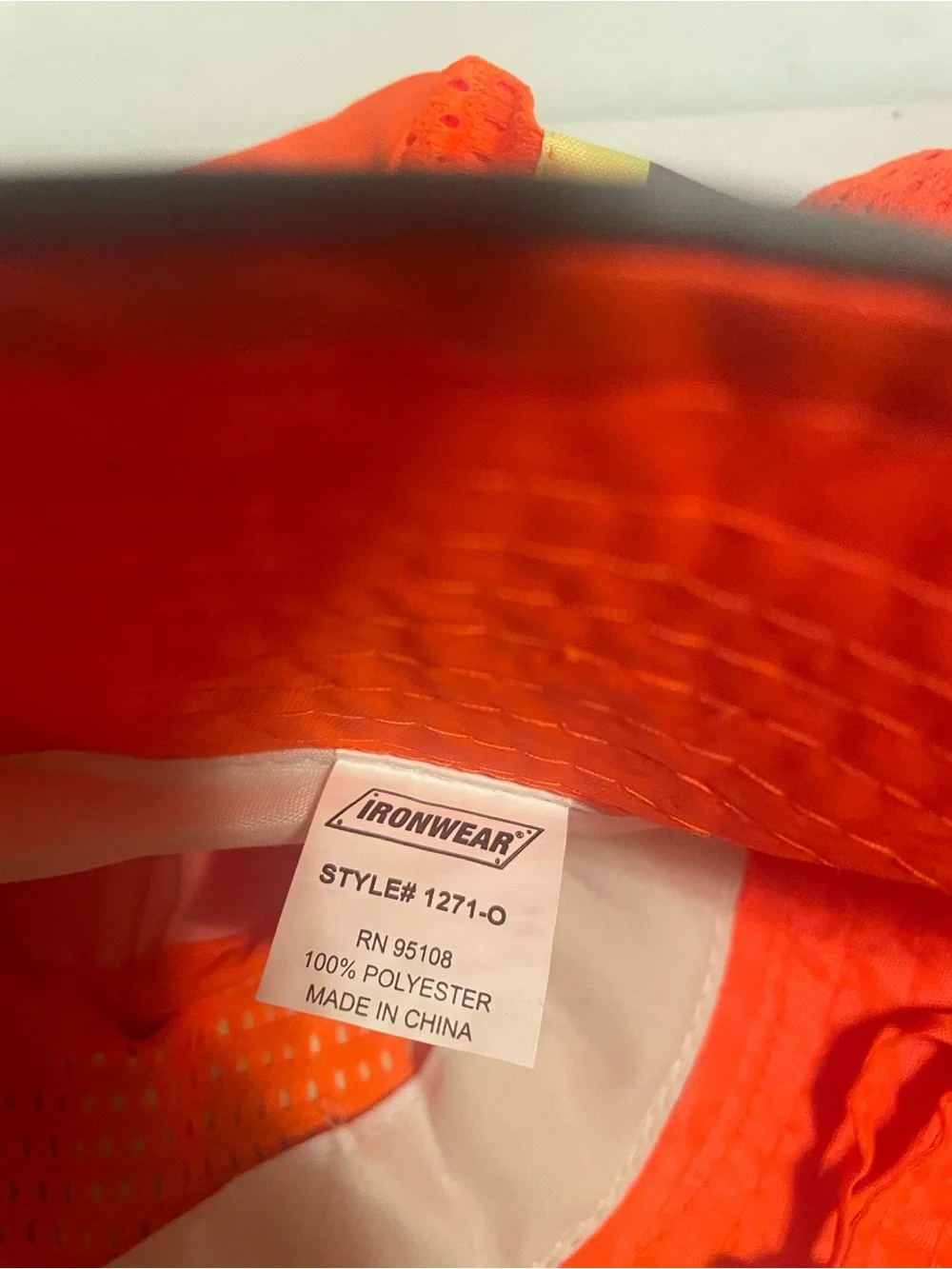 Ironwear High-Visibility Orange Safety Sun Hat with Reflective Band